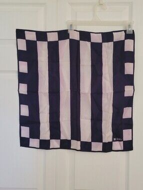 Vera Bradley Striped & Checker Square Scarf in Navy and White